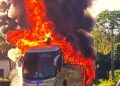 Incêndio destrói ônibus na BA 262; ninguém ficou ferido
