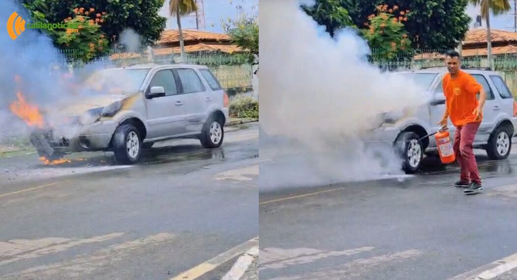 Ação rápida da Brigada Anjos Jacuipenses evita destruição total de veículo após incêndio