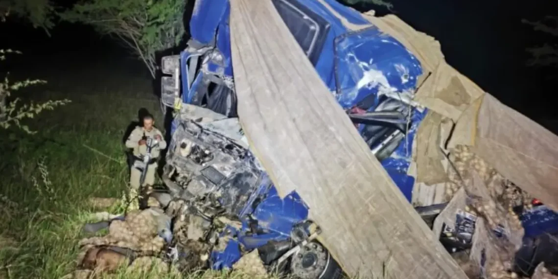Colisão entre caminhão e caçamba deixa quatro mortos na BA 046