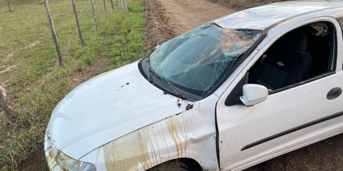 Carro sai da pista, capota e motorista tem ferimentos leves