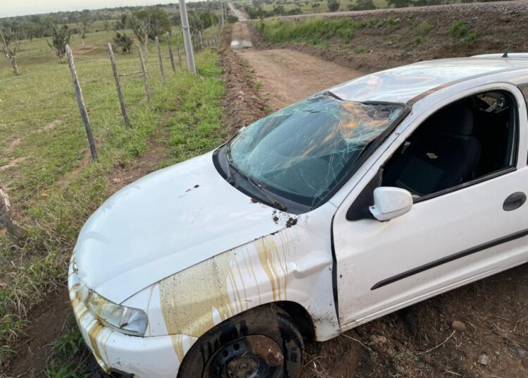 Carro sai da pista, capota e motorista tem ferimentos leves