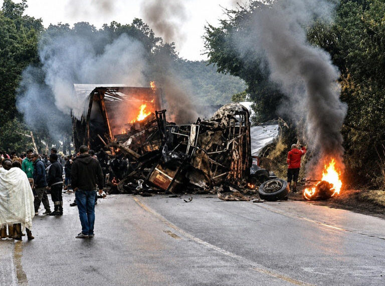 MG – Tragédia na BR-251 deixa oito mortos e dez feridos após colisão entre ônibus e caminhão