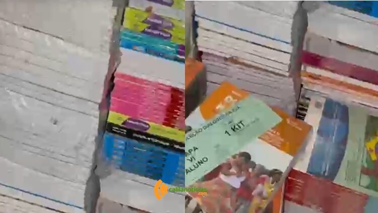 Fiscalização encontra livros didáticos usados para embalar fogos clandestinos
