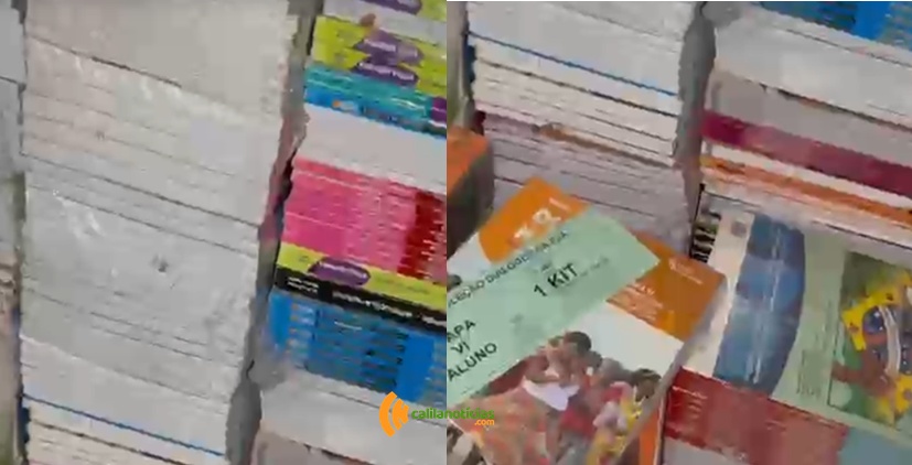 Fiscalização encontra livros didáticos usados para embalar fogos clandestinos
