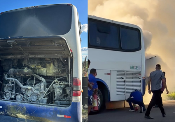 Ônibus com torcedores do Fortaleza pega fogo a caminho de Salvador para final da Copa do Nordeste