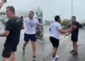 Torcedor do Bahia joga cerveja em Fábio Mota durante corrida da Bamor