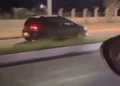Mesmo após acidente com vítima fatal, motorista é flagrado conduzindo veículo pela pista de atletismo