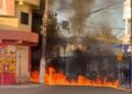 Incêndio de grandes proporções destrói loja de autopeças no centro de Cansanção