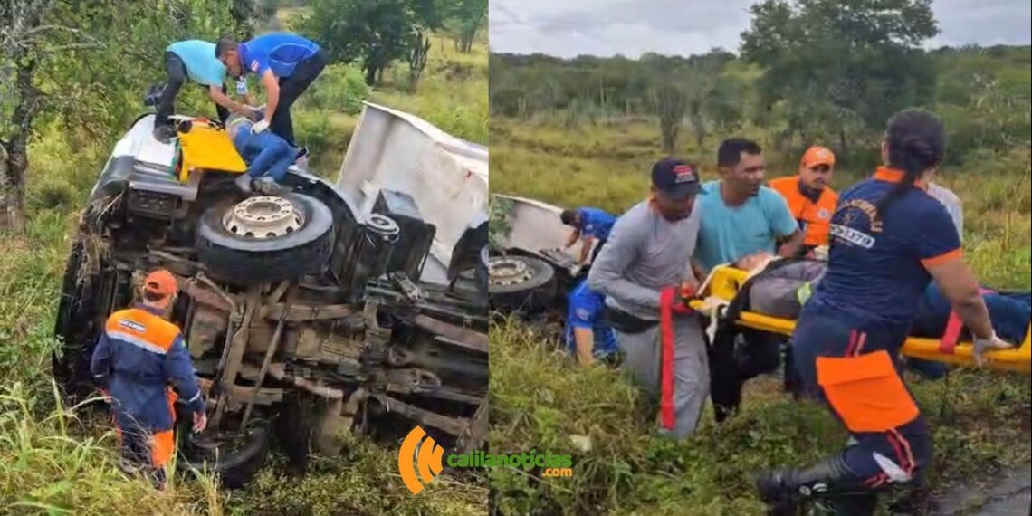 Motorista de caçamba fica ferido após veículo capotar na BA-233, entre Ichu e o entroncamento da BA-409