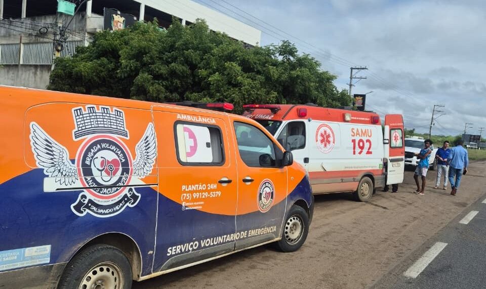 Idosa é atropelada na BR 324 e socorrida pela Brigada Anjos Jacuipenses