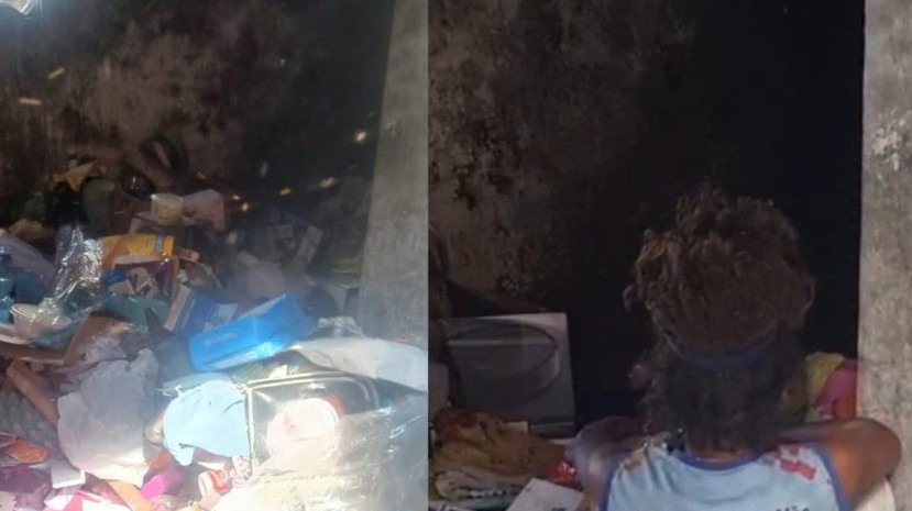 Mulher é encontrada vivendo entre lixo, ratos e insetos dentro da própria casa