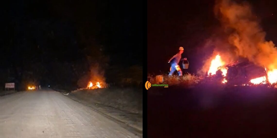 Homem escapa da morte após carro capotar e ser destruído por incêndio na BA-120 entre Coité e Riachão