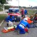 Jovem sofre acidente de moto no Cidade Jardim e é socorrida pela Brigada Águia Resgate