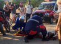 Coité: mulher é transferida após sofrer grave acidente de moto