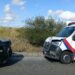 Ambulância de Cansanção colide na traseira de Corolla na BA-409