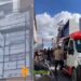 Trabalhador sofre descarga elétrica e cai de andaime enquanto trabalhava em fachada de loja