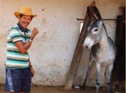 Morador de Várzea do Poço vai com seu jegue se apresentar no Faustão