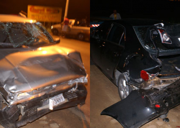 Coité: motorista de Corola freia em quebra mola e Uno bate violentamente no fundo