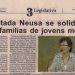 Deputada Neusa se solidariza com famílias de jovens mortos