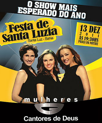 Imagem de Senhor do Bonfim e Cantores de Deus presentes no encerramento da Festa de Santa Luzia