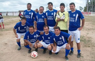 Comunicadores se encontram em partida de  futebol no Clube Mandacarú em Riachão