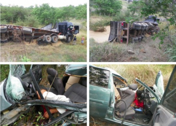 Jacobina: vendedor morre em colisão entre Corsa e carreta na BR 324