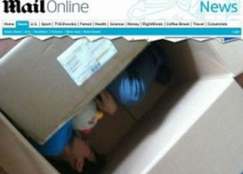Chinês é colocado numa caixa para ser enviado pelos correios para namorada e quase morreu
