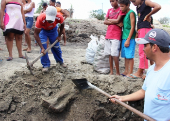 Santaluz: moradores de Lagoa Escura encontram ossadas que podem ser de animais pré-históricos