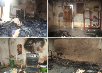 Móveis, mantimentos e roupas dos pais das crianças entregues para adoção são destruídos pelo fogo
