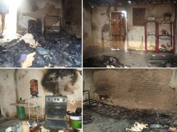 Móveis, mantimentos e roupas dos pais das crianças entregues para adoção são destruídos pelo fogo