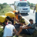 Pneu de moto estoura e provoca acidente envolvendo dois irmãos na BA 120