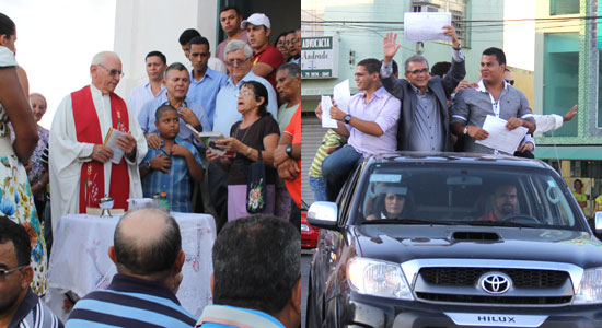 Diplomação Monte Santo e Cansanção – Após solenidade Jorge Andrade participa de missa e Ranulfo de carreata