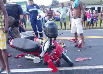 Acidente na BR 101 deixa motociclista gravemente ferido em Santo Antonio de Jesus