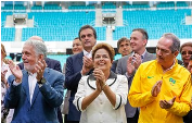Dilma e Wagner inauguram Arena Fonte Nova