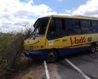 Micro-ônibus derrapa próximo à ponte do rio Sacraiú na BA-233