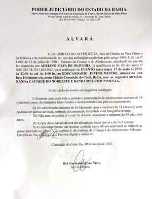 alvará da justiça