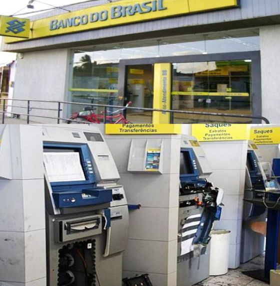 Assaltantes arrombam dois caixas eletrônicos em América Dourada