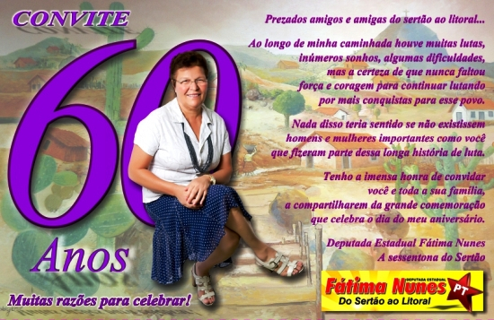 Deputada Fátima Nunes faz grande festa para comemorar seus 60 anos