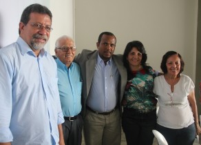 Deputado Federal Afonso Florence, Misael Ferreira presodente dos sindicato dos produtores do sisal, Prefeito Adriano, Vice Ivana Meury, Cecilia Petrina, Presidente do CODESsisal