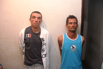 João Gomes (E) e Rubem Galdino motorista do carro que teria dado fuga ao assassino