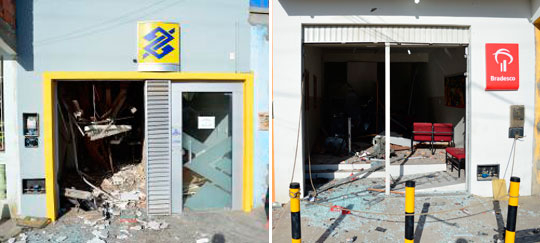 Cabaceiras do Paraguaçu: Duas agências bancárias são destruídas por assaltantes