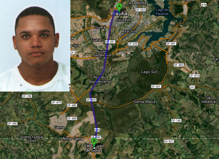 Coiteense é baleado próximo a Brasília-DF e levado para UTI