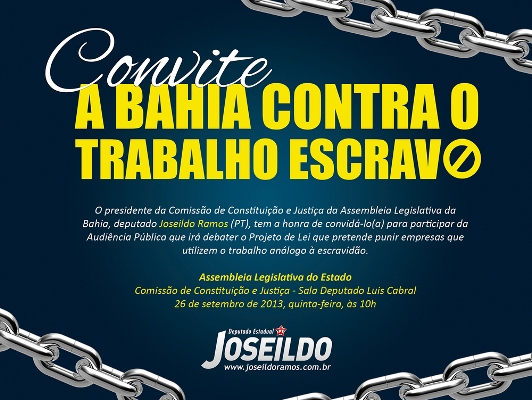 Audiência a Bahia contra o Trabalho Escravo promovida pela CCJ