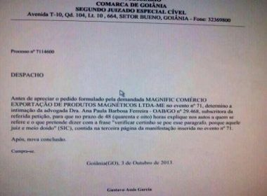 Advogada diz em petição que “juiz é meio doido” e é intimada a se esclarecer