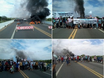 Manifestantes cumprem promessa e fecha BR 235 em Uauá
