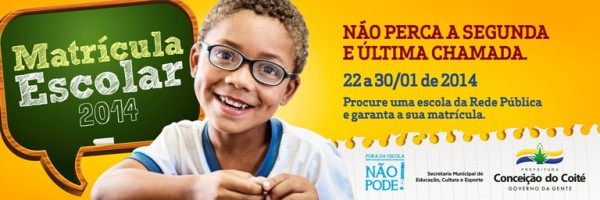 Prefeitura reabre matrícula escolar nesta quarta-feira (22)