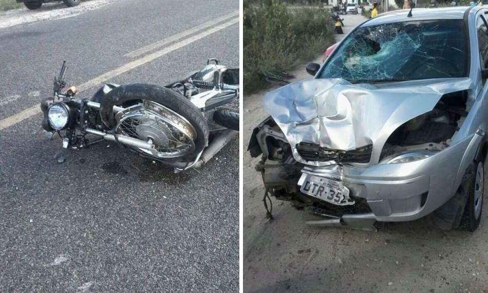 Adolescente de 15 anos fica gravemente ferida após bater moto em carro