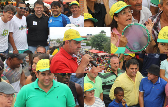 Políticos visitam Riachão do Jacuípe para acompanhar a festa do trabalhador, mas só os comunistas sobem ao trio e discursam