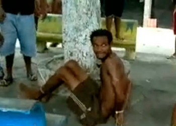 Suspeito de matar grávida é amarrado e espancado por moradores