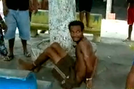 Suspeito de matar grávida é amarrado e espancado por moradores